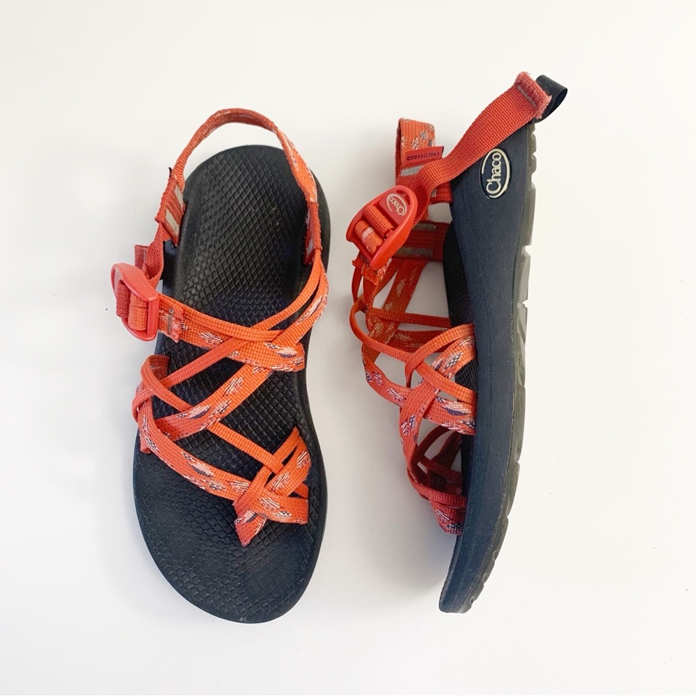 ▪️Chaco Classic Double Strap Toe Loop Orange Hiking Sandals - 8